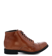 An Oak Tree Farms Howitzer, a casual and sophisticated tan leather lace-up boot, on a white background.