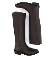 A pair of Pale Rider men's tall leather boots by Oak Tree Farms on a white background.